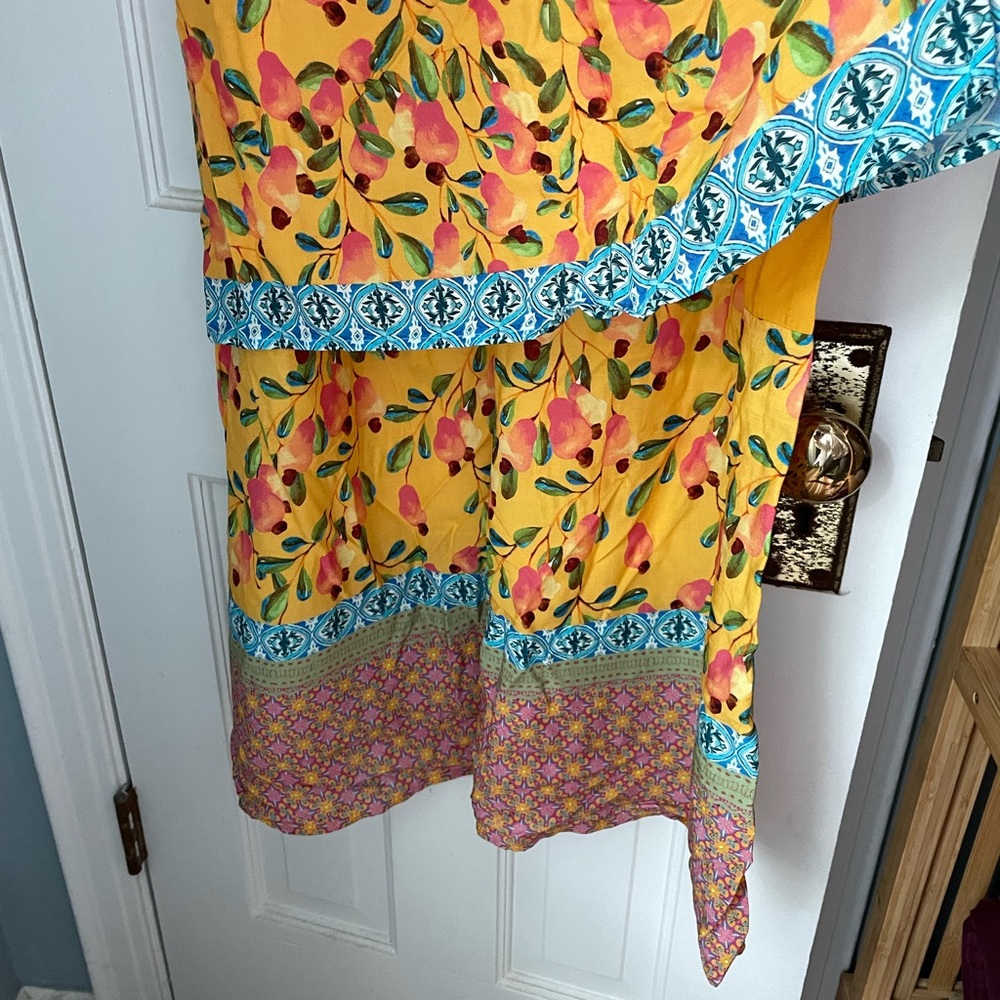 NWT Farm Rio Anjou Cashew Layered Maxi Dress - Picture 3 of 7